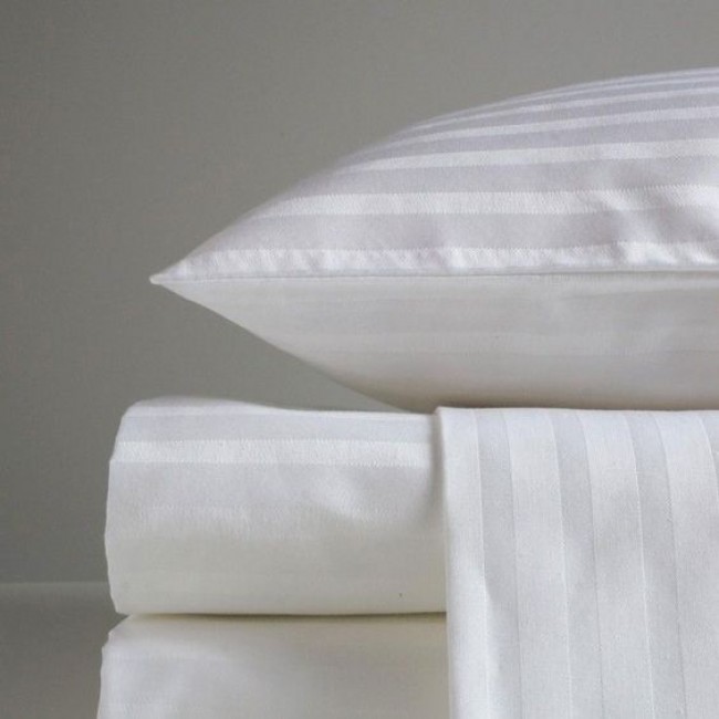 Sale Active Pure White Striped Cotton Bedsheet for Double Bed with 2 Pillow Covers – Soft & Hypoallergenic Sale Active Pure White Striped Cotton Bedsheet for Double Bed with 2 Pillow Covers – Soft & Hypoallergenic